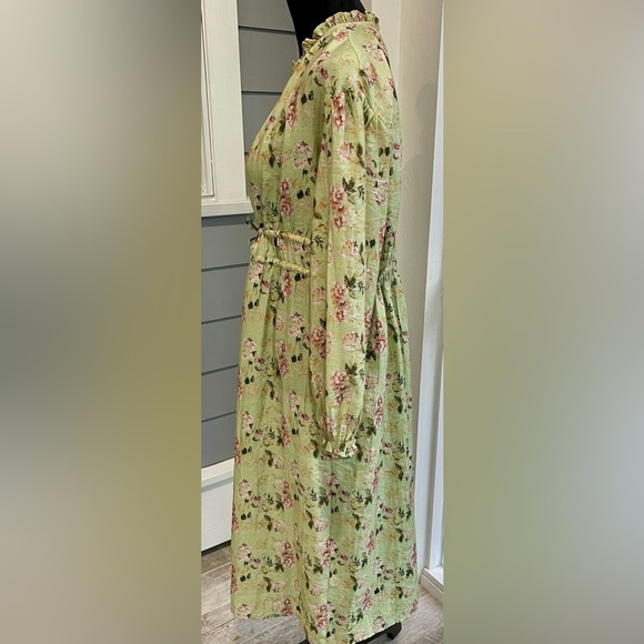 Anthropologie Current Air Green Duster One Size Floral Boho, concerts, festivals - Picture 4 of 6